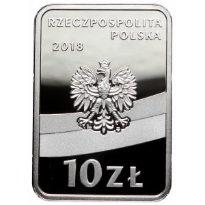 III RP, 10 złotych 2018 Stulecie odzyskania przez Polskę niepodległości Ignacy Jan Paderewski