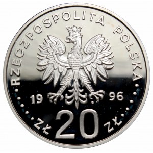 III RP, 20 złotych 1996 IV wieki stołeczności Warszawy