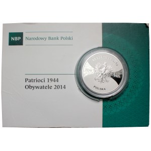 III RP, 20 złotych 2014 Patrioci 1944 Obywatele 2014 w holderze emisyjnym