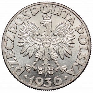 II Rzeczpospolita, 5 złotych 1936 Żaglowiec