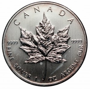 Kanada, 5 dolarów 2009 Maple leaf w kapslu emisyjnym