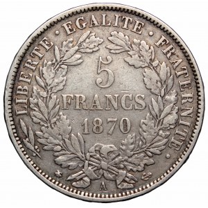 Francja, 5 franków 1870 A