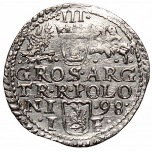 Zygmunt III Waza, Trojak 1598, Olkusz - nieopisany R•-••POLO