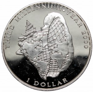 Bahamas, 1 dollar 1996 Millenium 2000, silver