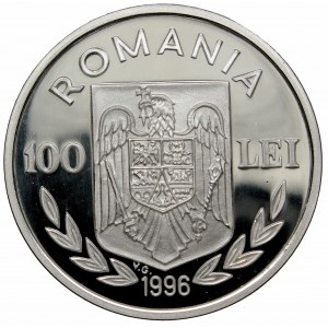 Romania, 100 lei 1996 Olympic Games, silver