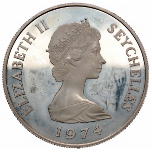 Seychelles, 10 rupee 1974, silver