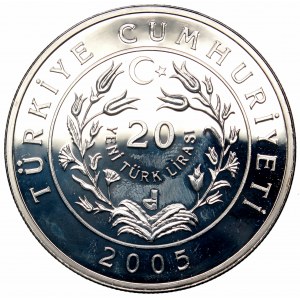 Turkiye, 20 lirasi 2005, silver