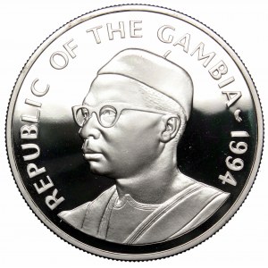 Gambia, 20 dollars 1994, silver