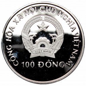 Wietnam, 100 dong 1990, srebro