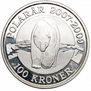 Dania, 100 koron 2007 w kapslu emisyjnym, srebro