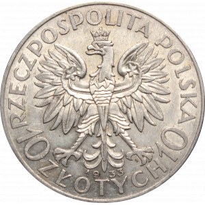 II Rzeczpospolita, 10 złotych 1933 Głowa Kobiety