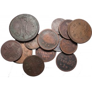 Rosja, Mikołaj I i Aleksander II, Zestaw 13 monet