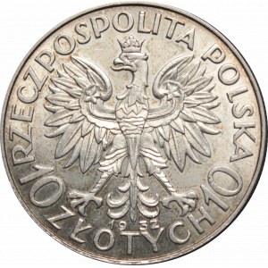 II Rzeczpospolita, 10 złotych 1932 bzm Głowa kobiety