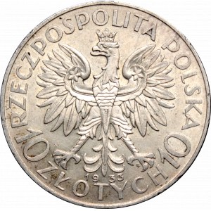 II Rzeczpospolita, 10 złotych 1933 Głowa kobiety