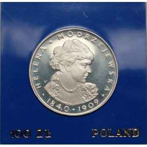 PRL, 100 złotych 1975 Helena Modrzejewska