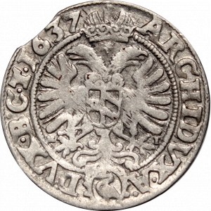 Śląsk , Ferdynand III, 3 krajcary 1637, Wrocław