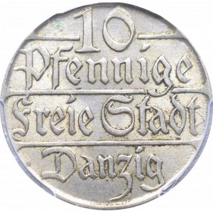 Wolne Miasto Gdańsk, 10 pfennigów 1923 - PCGS MS62