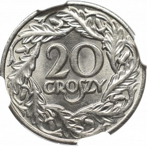 II Rzeczpospolita, 20 groszy 1923 - NGC MS65