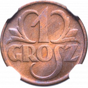 II Rzeczpospolita, 1 grosz 1935 - NGC UNC Details