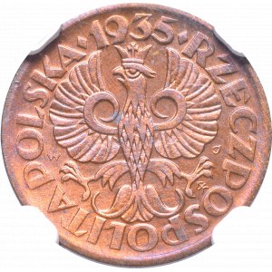 II Rzeczpospolita, 1 grosz 1935 - NGC UNC Details