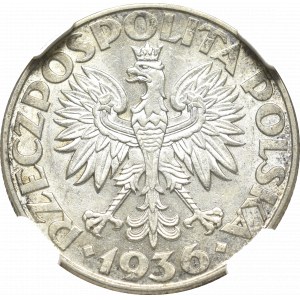 II Rzeczpospolita, 2 złote 1936 Żaglowiec - NGC AU58