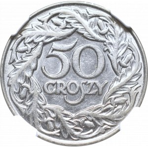 II Rzeczpospolita, 50 groszy 1923 - NGC AU58