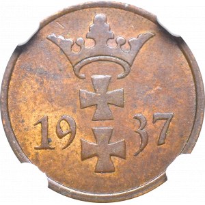 Wolne Miasto Gdańsk, 1 pfennig 1937 - NGC MS62 BN