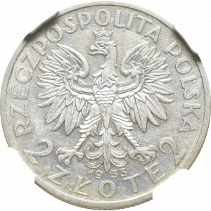II Rzeczpospolita, 2 złote 1933 Głowa kobiety - NGC AU55