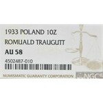II Rzeczpospolita, 10 złotych 1933 Traugutt - NGC AU58