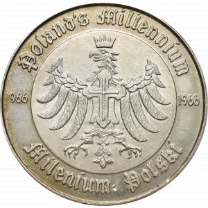 USA/PRL Medal Polonii amerykańskiej na 1000 Polski chrześcijańskiej - niski numer 17, srebro