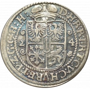 Prusy Książęce, Jerzy Wilhelm, Ort 1624, Królewiec - przebitka H/B