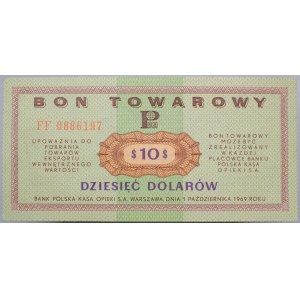 Pewex Bon Towarowy, 10 dolarów 1969 FF