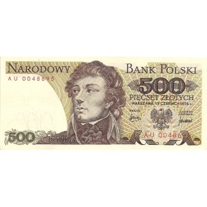 PRL, Zestaw 2 szt 500 złotych - 1979 Ser. CC i 1976 Ser.AU