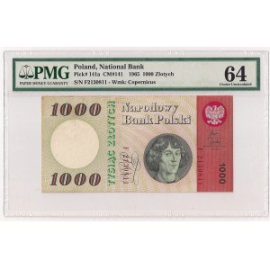 PRL, 1000 złotych 1965 Kopernik Ser, F - PMG 64