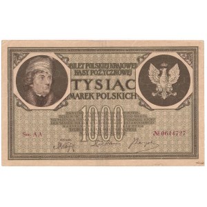 II Rzeczpospolita, 1000 marek polskich 1919, Ser. AA