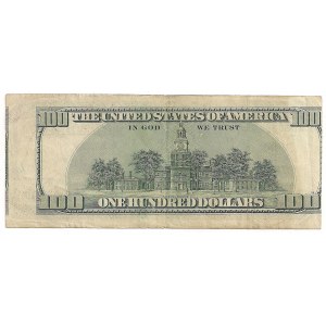USA, 100 dolarów 1996 - przesunięcie matrycy