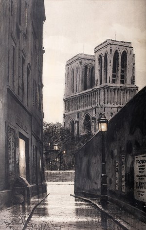 Odo Dobrowolski (1883 Czerniowice – 1917 Kijów), Nokturn Paryski. Widok na Notre Dame, 1911 r.
