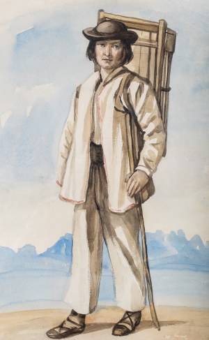 Piotr Michałowski (1800 Kraków – 1855 Krzyżtoporzyce), Młody góral z koszem na plecach, około 1835 - 1840 r.