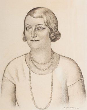Henryk Berlewi (1894 Warszawa - 1967 Paryż), Portret młodej kobiety z perłami, 1931