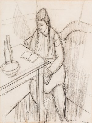Zygmunt Landau (1898 Łódż - 1962 Tel Aviv), Kobieta przy stole