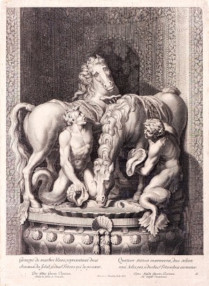 Etienne Baudet, Stephanus (ok. 1638-1711), Konie Apolla pielęgnowane przez dwóch Trytonów, 1676