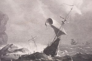 Johann Woelfjle (1807 - 1893), Burza na morzu, ok. 1850