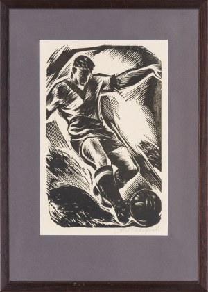 Stanisław Raczyński (1903 - 1982) Piłka nożna, z teki „Sport w grafice”, 1954