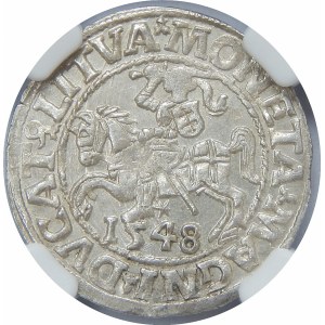 Zygmunt II August, Półgrosz 1548, Wilno – rzymska I – L/LITVA
