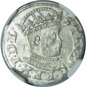 Stefan Batory, Trojak 1586, Ryga – mała głowa