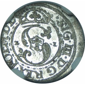 Zygmunt III Waza, Szeląg 1621, Ryga – POL M D L – kropki