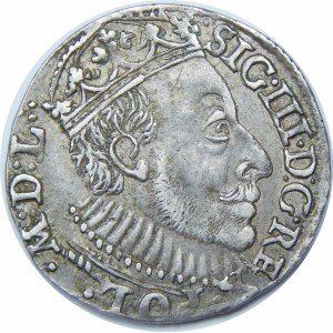 Zygmunt III Waza, Trojak 1588, Olkusz – duża głowa króla