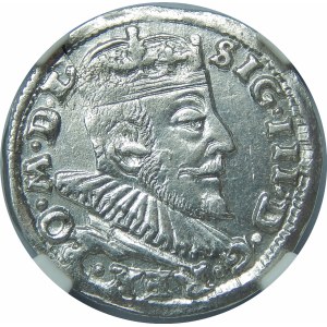 Zygmunt III Waza, Trojak 1592, Wilno – herb Chalecki z rozetkami po bokach