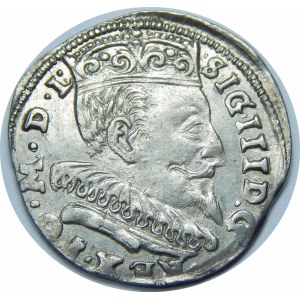 Zygmunt III Waza, Trojak 1594, Wilno – pełna data rozdzielona herbem Chalecki