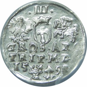 Zygmunt III Waza, Trojak 1598, Wilno – kryza pofałdowana – rzadka